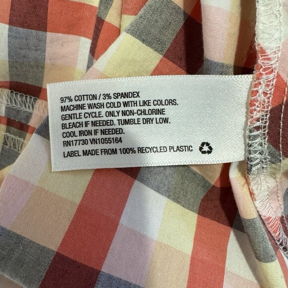 A New Day Shirt Dress 10 Gingham Check Embroidered Retro Fit Flare Cotton Picnic - Picture 7 of 8